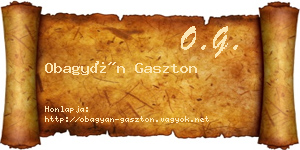 Obagyán Gaszton névjegykártya